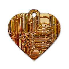 Tuba Valves Pipe Shiny Instrument Music Dog Tag Heart (one Side)