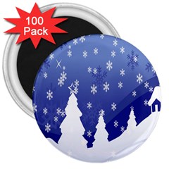 Vector Christmas Design 3  Magnets (100 Pack)