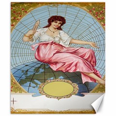 Vintage Art Collage Lady Fabrics Canvas 20  X 24   by Nexatart