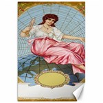 Vintage Art Collage Lady Fabrics Canvas 20  x 30  