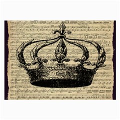 Vintage Music Sheet Crown Song Large Glasses Cloth by Nexatart