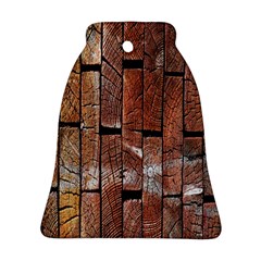 Wood Logs Wooden Background Ornament (bell) by Nexatart