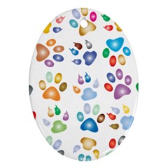 Colorful Prismatic Rainbow Animal Oval Ornament (two Sides)