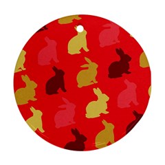 Hare Easter Pattern Animals Ornament (round)