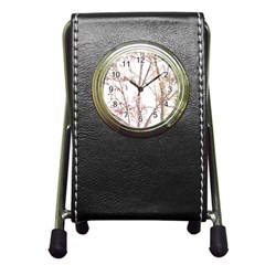 Textured Nature Print Pen Holder Desk Clocks by dflcprints