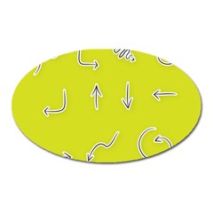 Arrow Line Sign Circle Flat Curve Oval Magnet