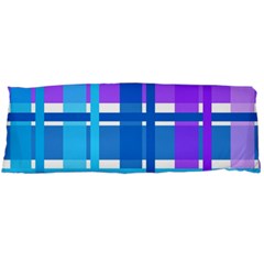 Gingham Pattern Blue Purple Shades Body Pillow Case Dakimakura (two Sides) by Amaryn4rt