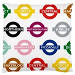 Underground Signs Tube Signs Large Flano Cushion Case (One Side)