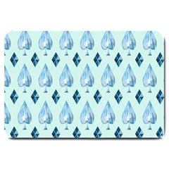 Ace Hibiscus Blue Diamond Plaid Triangle Large Doormat  by Alisyart