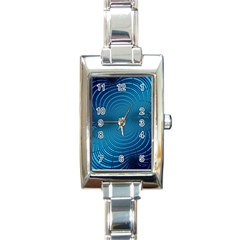 Abstract Fractal Blue Background Rectangle Italian Charm Watch by Amaryn4rt