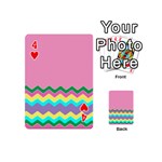Easter Chevron Pattern Stripes Playing Cards 54 (Mini)  Front - Heart4