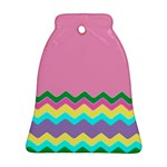 Easter Chevron Pattern Stripes Ornament (Bell) Front