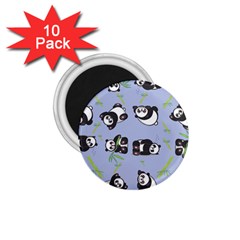 Panda Tile Cute Pattern Blue 1 75  Magnets (10 Pack)  by Amaryn4rt