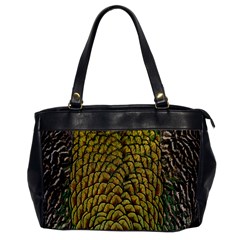 Colorful Iridescent Feather Bird Color Peacock Office Handbags by Amaryn4rt