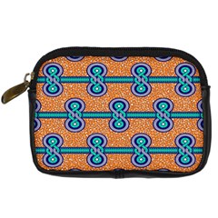 African Fabric Iron Chains Blue Orange Digital Camera Cases by Alisyart