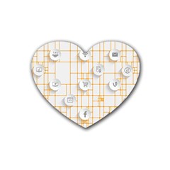 Icon Media Social Network Heart Coaster (4 Pack)  by Amaryn4rt