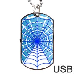 Cobweb Network Points Lines Dog Tag Usb Flash (one Side) by Amaryn4rt