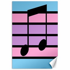 Music Gender Pride Note Flag Blue Pink Purple Canvas 20  X 30  