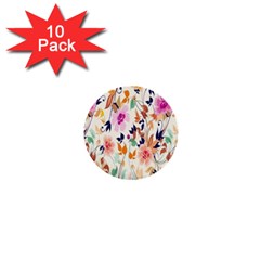 Vector Floral Art 1  Mini Buttons (10 Pack)  by Amaryn4rt