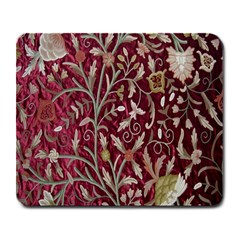 Crewel Fabric Tree Of Life Maroon Large Mousepads by Amaryn4rt