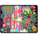 Mandalas, Cats and Flowers Fantasy Digital Patchwork Double Sided Fleece Blanket (Large)  80 x60  Blanket Front