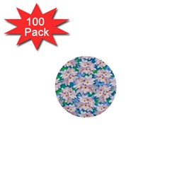 Plumeria Bouquet Exotic Summer Pattern  1  Mini Buttons (100 Pack) 