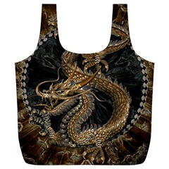 Dragon Pentagram Full Print Recycle Bags (l)  by Amaryn4rt