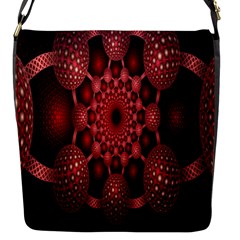 Lines Circles Red Shadow Flap Messenger Bag (s) by Alisyart