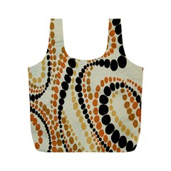 Polka Dot Texture Fabric 70s Orange Swirl Cloth Pattern Full Print Recycle Bags (m)  by Simbadda