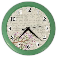 Cherry Blossom Color Wall Clocks by Valentinaart