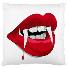 Mouth Jaw Teeth Vampire Blood Large Cushion Case (two Sides) by Simbadda