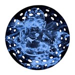 Blue angel Round Filigree Ornament (Two Sides) Back