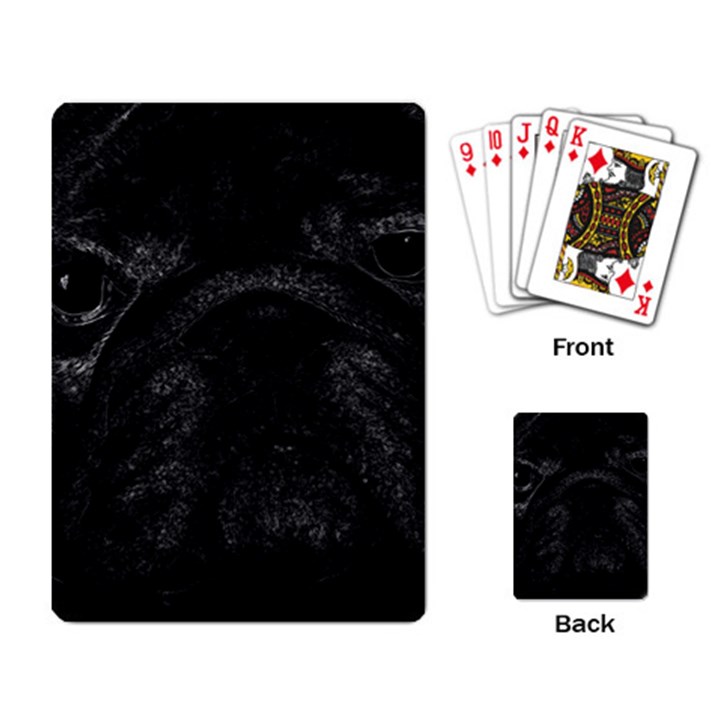 Black bulldog Playing Card