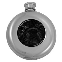 Black Bulldog Round Hip Flask (5 Oz) by Valentinaart