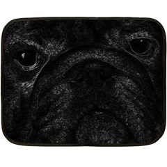 Black Bulldog Fleece Blanket (mini) by Valentinaart