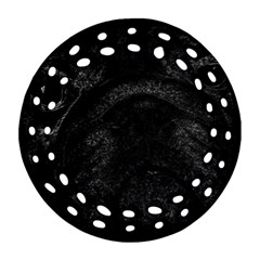 Black Bulldog Round Filigree Ornament (two Sides) by Valentinaart