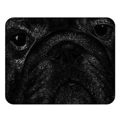 Black Bulldog Double Sided Flano Blanket (large)  by Valentinaart