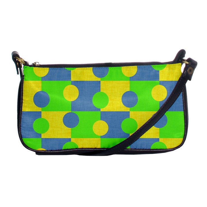 Abric Cotton Bright Blue Lime Shoulder Clutch Bags