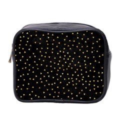 Grunge Retro Pattern Black Triangles Mini Toiletries Bag 2-side by Simbadda