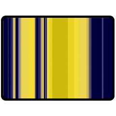 Yellow Blue Background Stripes Fleece Blanket (large)  by Simbadda