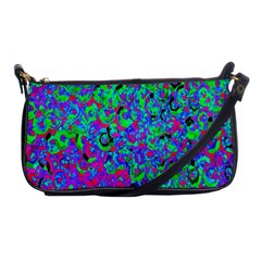 Green Purple Pink Background Shoulder Clutch Bags by Simbadda