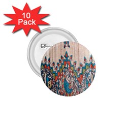 Blue Brown Cloth Design 1 75  Buttons (10 Pack) by Simbadda