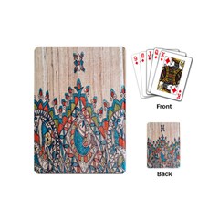 Blue Brown Cloth Design Playing Cards (mini)  by Simbadda