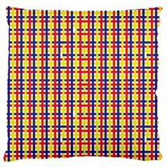 Yellow Blue Red Lines Color Pattern Large Cushion Case (two Sides) by Simbadda