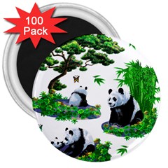 Cute Panda Cartoon 3  Magnets (100 Pack)