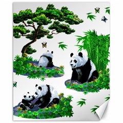Cute Panda Cartoon Canvas 16  X 20  