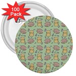 Cute Hamster Pattern 3  Buttons (100 pack) 