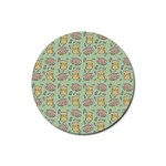 Cute Hamster Pattern Rubber Coaster (Round) 