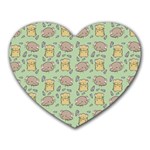 Cute Hamster Pattern Heart Mousepads