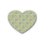 Cute Hamster Pattern Heart Coaster (4 pack) 